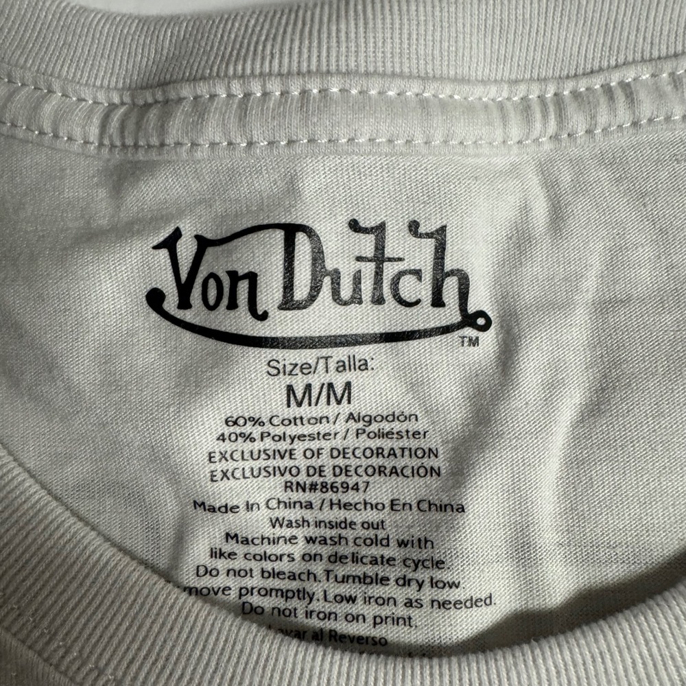 Von Dutch Graphic T-Shirt Medium
M  Y2K Flames Flying Eyeball Logo - Picture 5 of 6